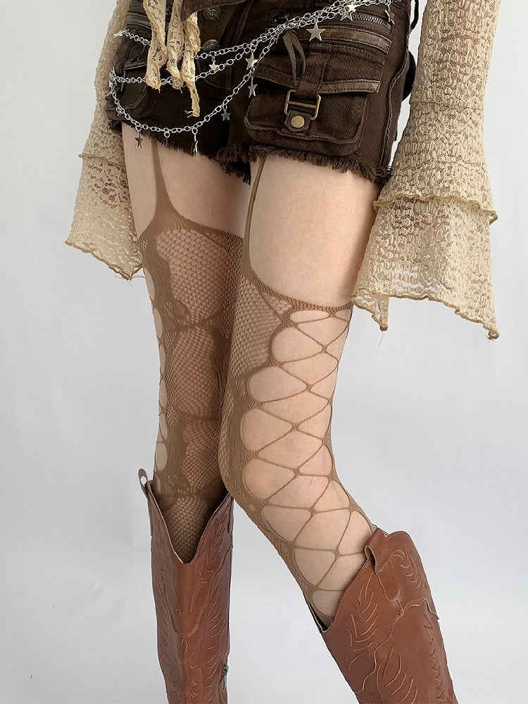 Tights Cutout 5 Design Suspender Colors Lace