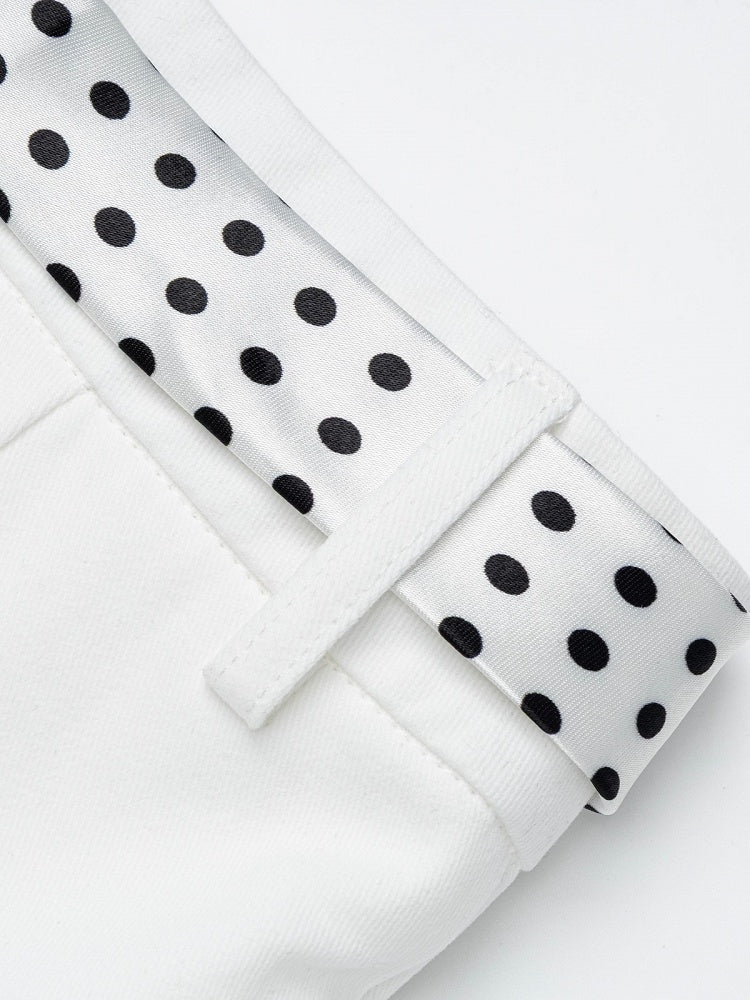 White Ruffled Shorts with Star & Puppy Embroidery - Languid Park