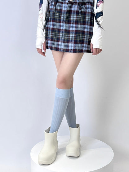 Vertical Stripe Pattern Socks 9 Ballet Style Colors Calf