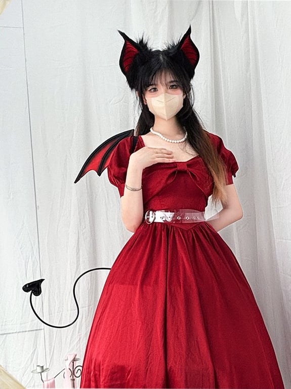 Ear KC Plush BlackRed/Gray/Purple Bat Halloween