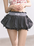 Dark Gray/White Mini Bubble Skirt