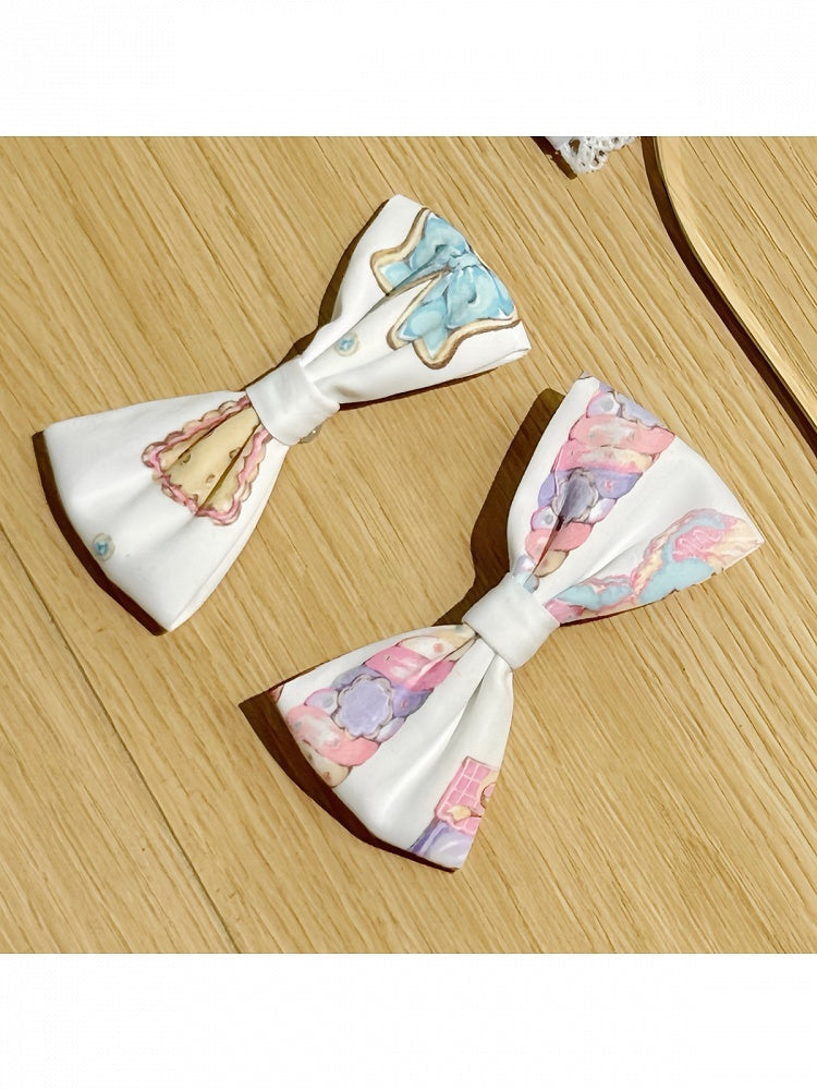 Tricolor Bow Hair Clip for Lolita Ensembles - Sweet Dream Shop