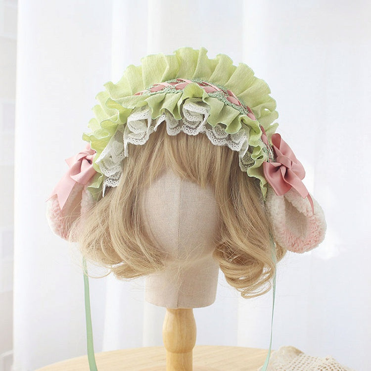 Options Bow with 8 Lace and Ears Color Lolita – Ruffled Hairband Sheep Accents