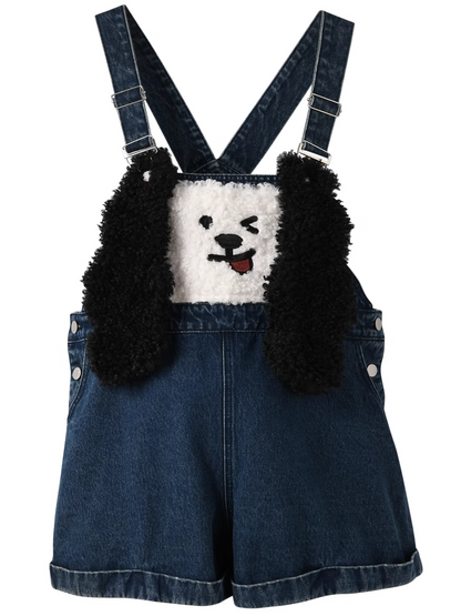 Blue Plush Puppy Denim Overalls
