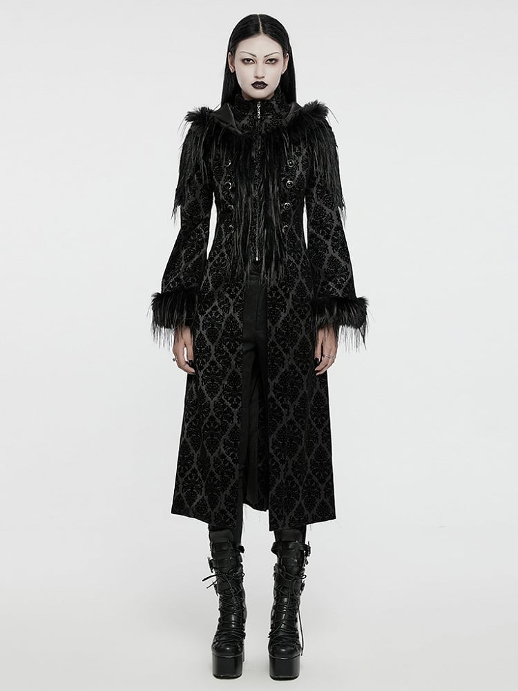 Black Gothic Gorgeous Jacquard Coat