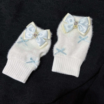 Accent Pink/Blue with Sweet Lolita Bow Rhinestone and White Gloves