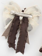 Hairclip White Lolita Tea Bowknot Style Sweet Party Brown