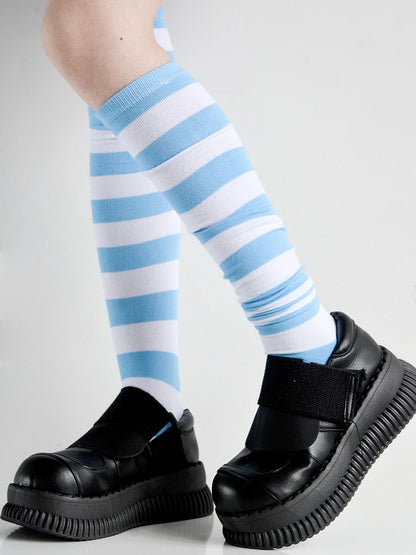 5 Colors Striped Pattern Over Knee Stockings