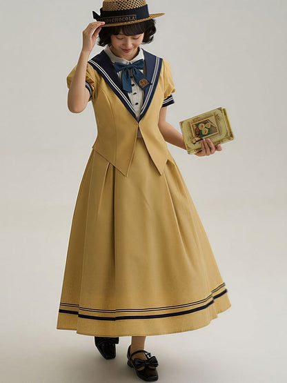 Yellow Sailor Collar Elegant Lolita Dress - LilyVow