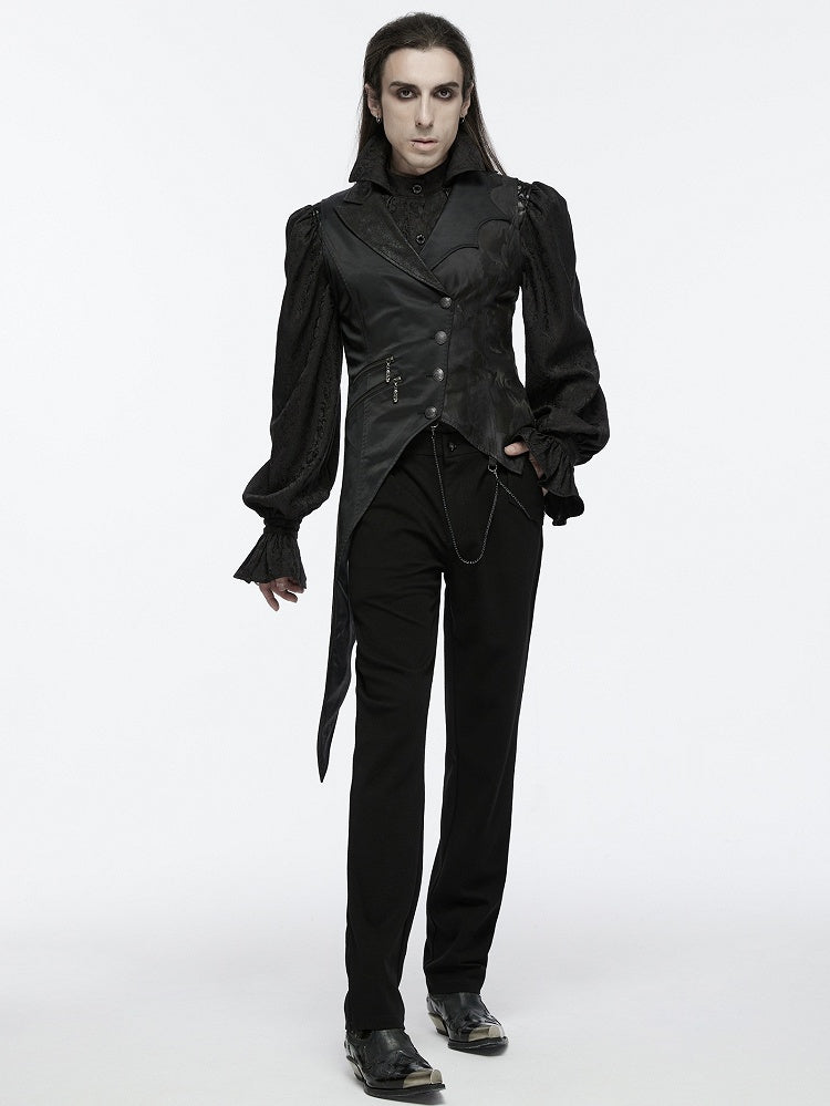 Black Men's Dark Goth Asymmetric Night Vest