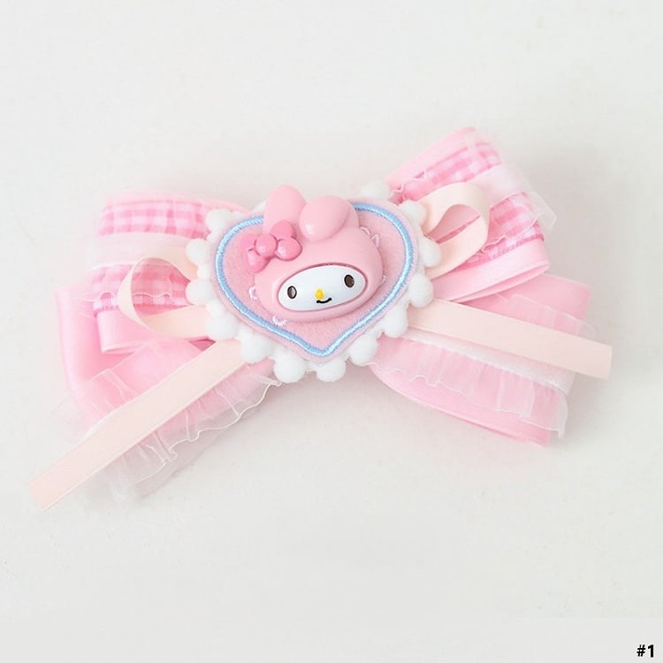 Hairclip Options Rabbit Cute Sweet Bowknot Lolita Pink 3