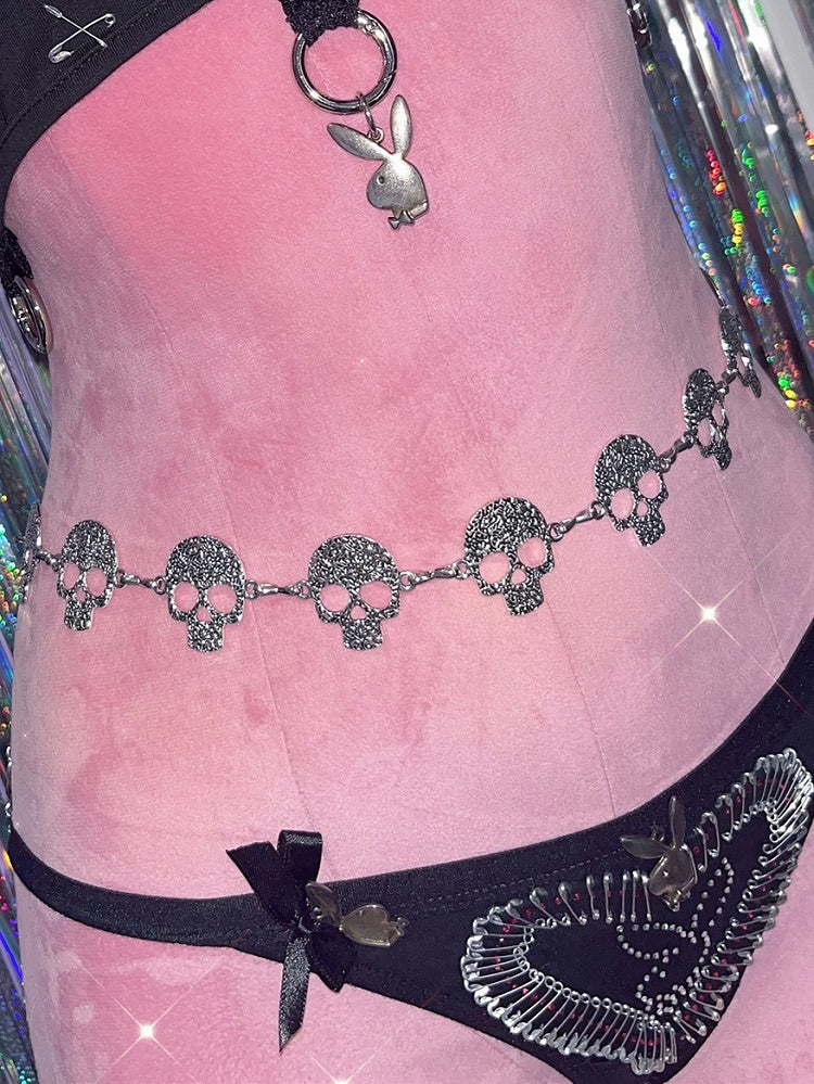Silver Design Chain Waist Skeleton