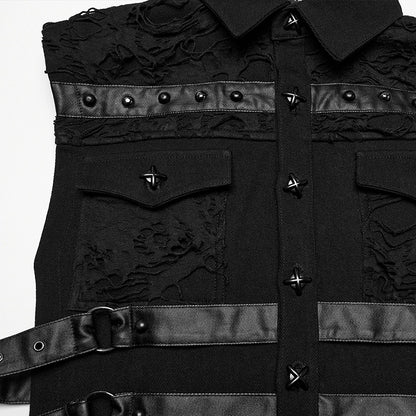 Vest Men's Black Cyberpunk