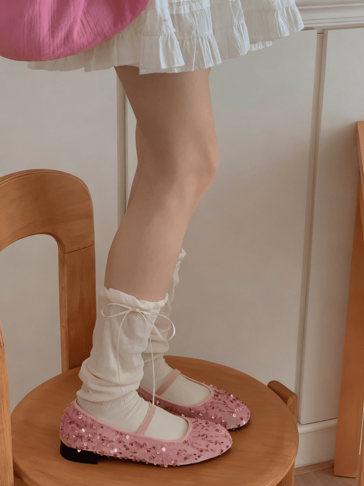 Bowknot Calf Color Details 6 Options Socks