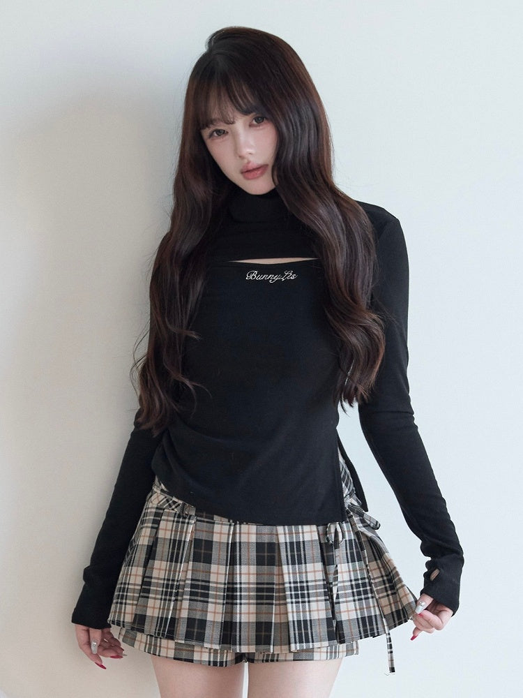 Neck Black Chest High Top Design with Jirai Knit Kei Cutout