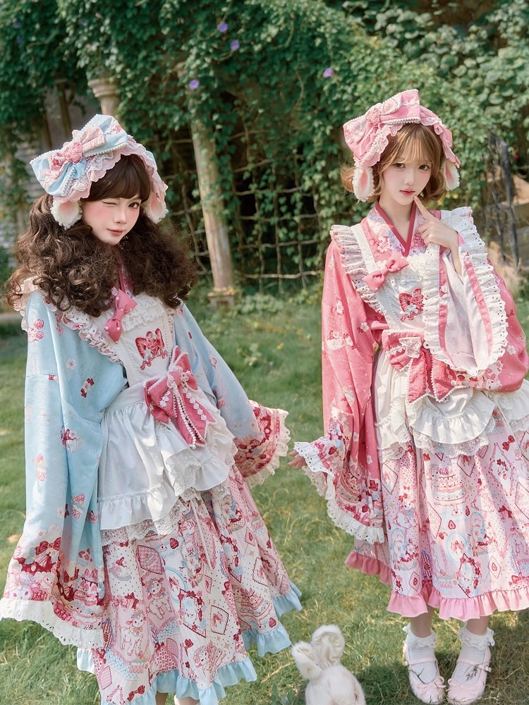 Lolita Hairband with Lace Trim and Detachable Bow in 2 Colors - San Sheng Du