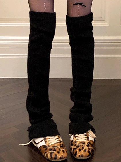 Y2Kニットオーバーニーレッグウォーマー