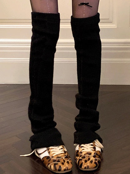 Y2Kニットオーバーニーレッグウォーマー