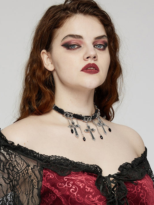 ブラックゴスゴージャスクロスチョーカー