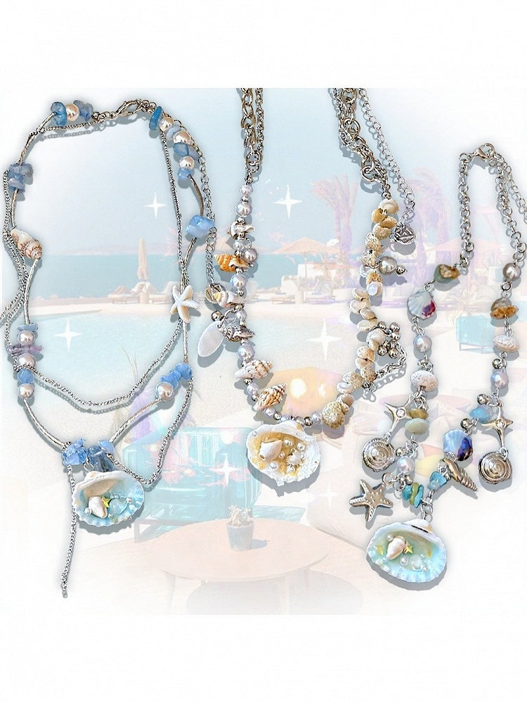 Beaded Shell Pendant Necklace - Kiwi Store