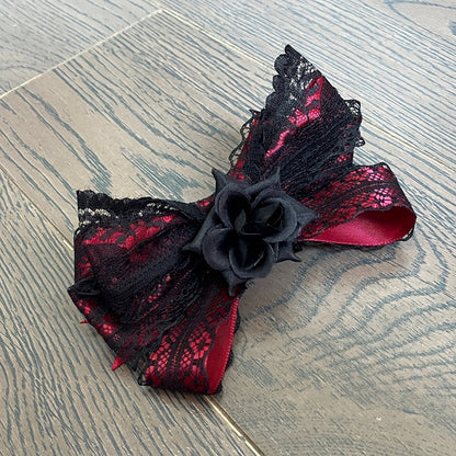 Schleife Blumen 4 Design Farboptionen Haarspange Besatz Spitze