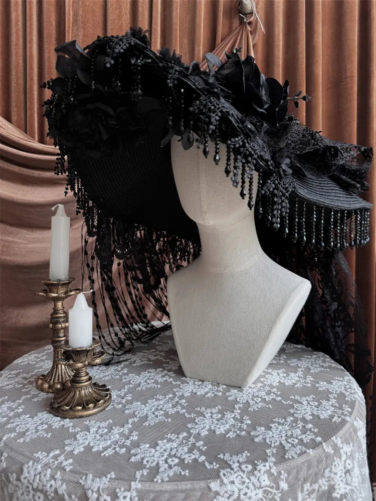 Black Gorgeous Dark Gothic Lolita Hat