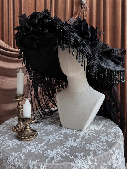 Black Gorgeous Dark Gothic Lolita Hat