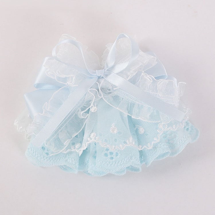 Bowknot Blue/Pink Hairclip Lolita Lace