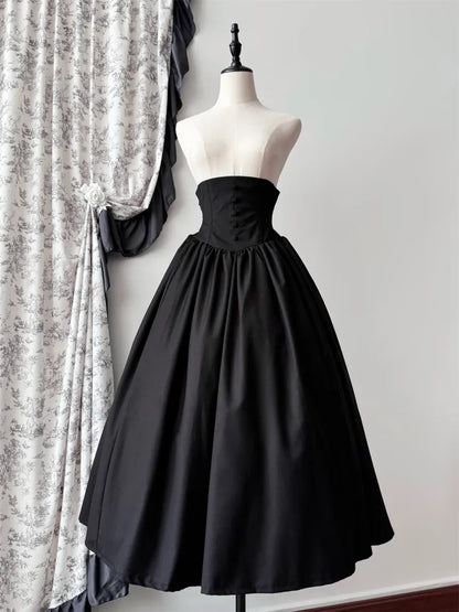 Waist High Gothic M Boned Skirt for Black Lolita Clearance 62-76cm - Aristocrat Size