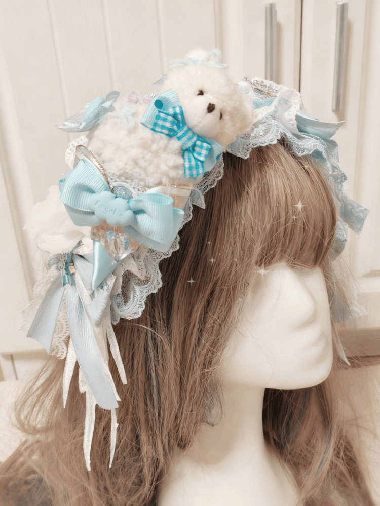 Hairclip Ice Bear Cream Sweet Lolita Pink/Blue