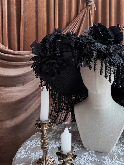Black Gorgeous Dark Gothic Lolita Hat