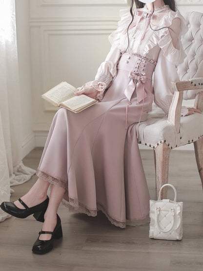 Trim Jirai - Rhinestone Elegant Accent Pink Kei Lace Tie Style Light and Sparkling Bow