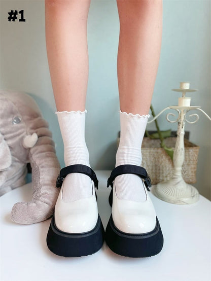 8 Optionen Lolita-Söckchen mit Rüschenbündchen