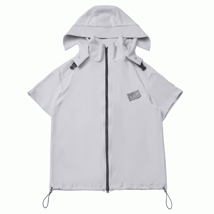 Techwear Hooded T-Shirt Black/Apricot