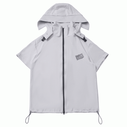 Hooded T-Shirt Techwear Black/Apricot