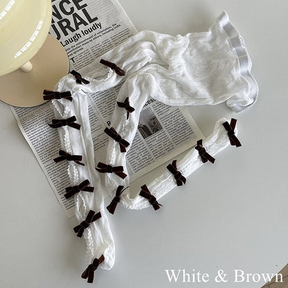 with Tights Cut-out Options Color 21 Design Bowknot Floral Pattern