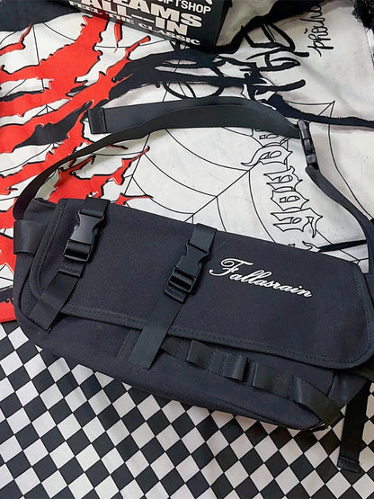 Gelb kariert/schwarze lässige Umhängetasche