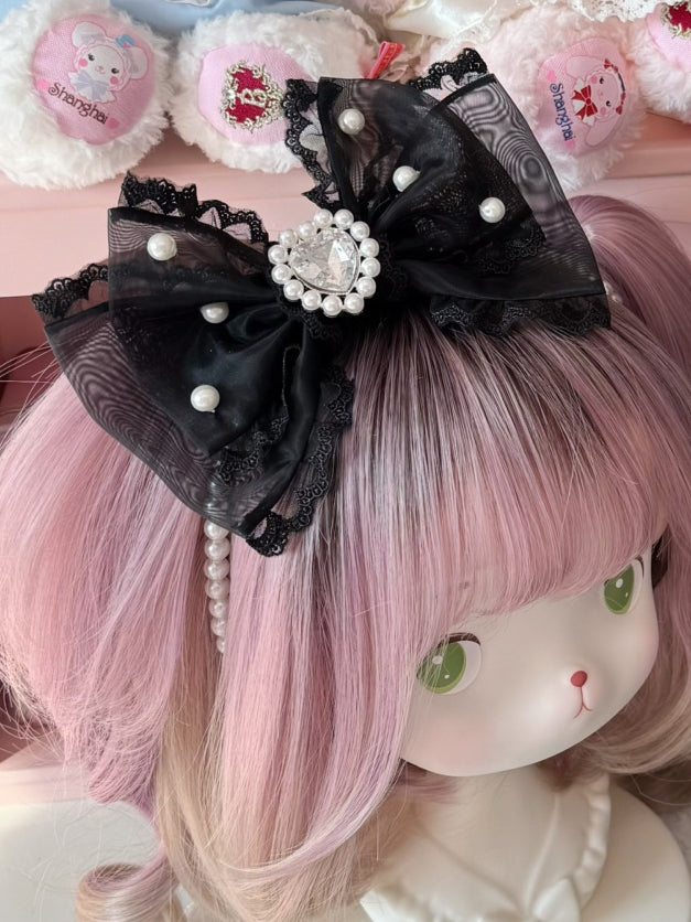 6 verzierte KC Bowknot Optionen Perlen Strass