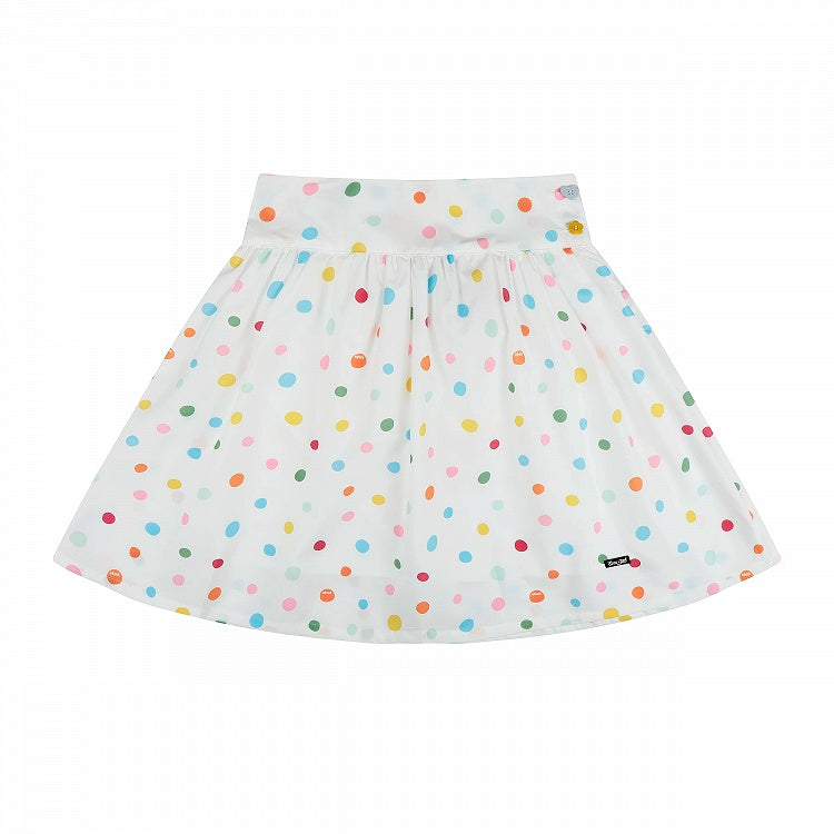 White Skirt with Colorful Polka Dot Pattern - Languid Park