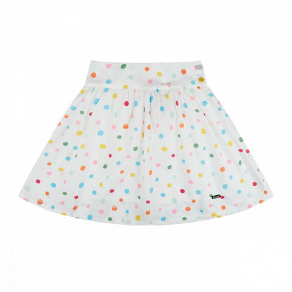 White Skirt with Colorful Polka Dot Pattern - Languid Park