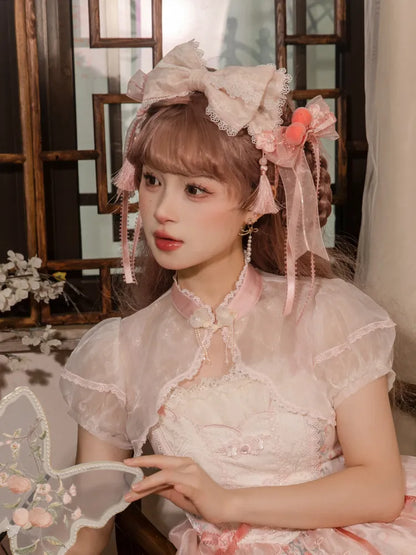 ピンクの蝶結びタッセルKC