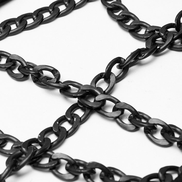 Black Men's Punk Hollow-Out Chain Personality Vest