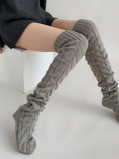 Knit Openwork Cable Stockings