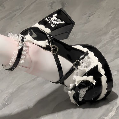 Lolita Bow Round-Toe Platform Heels – Sweet Kawaii Style Up to EU 42