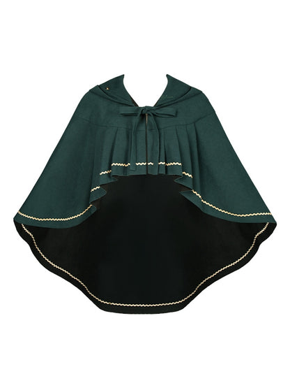 Hem Reversible Charm Cape Green High-low Pointed Hood Key with