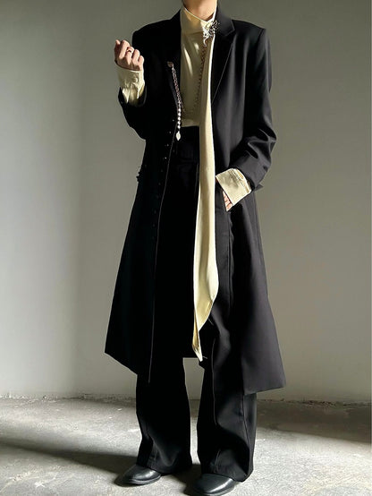 Yellow with Neck Prince Flowing Design Ouji Shirt Ribbon Mock - Accents