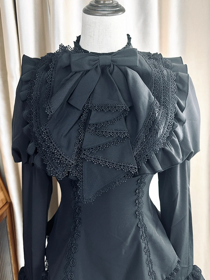Tie Black Gothic Jabot Lolita