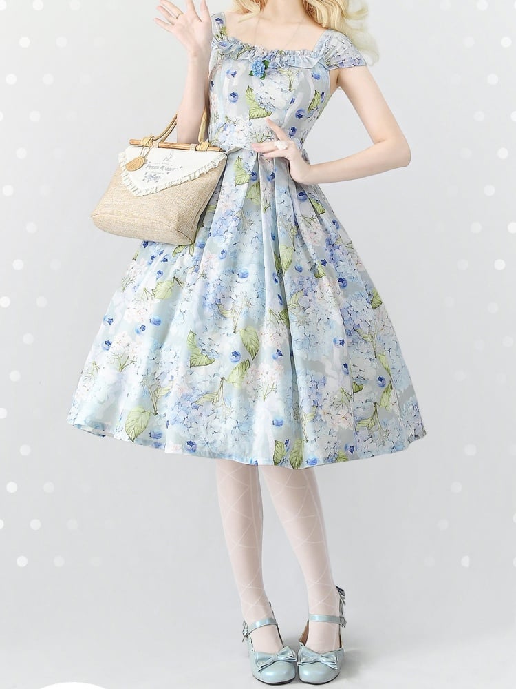 Blueberry and Floral Blue Jumper Skirt