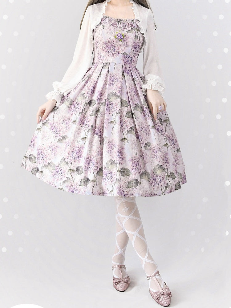 ホワイトシフォン伸縮性のある袖口のクロップドトップス