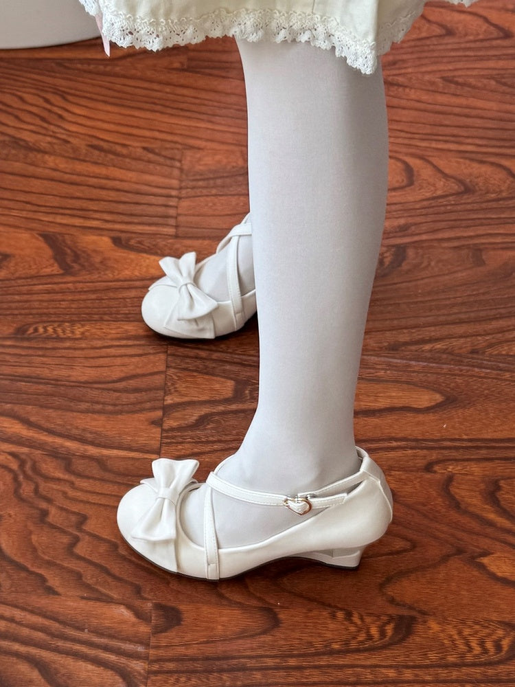 Heart Lolita Wedge Cutout Off-white - Straps Elegant Crisscross Heels